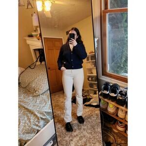 Talbots Women's Size 6 Petite Corduroy Straight-Leg Pants Off-White